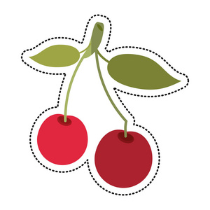 卡通樱桃浆果营养图标
