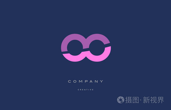 oo o 粉色蓝色字母字母标志图标
