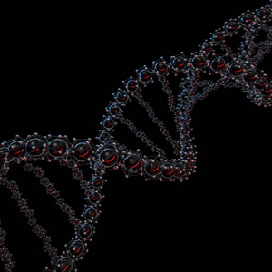 Dna 链。抽象的科学背景。美丽的 illustraion。生物技术生物化学遗传学和医学概念。3d 渲染