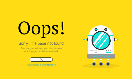 页面未找到错误 404.矢量模板