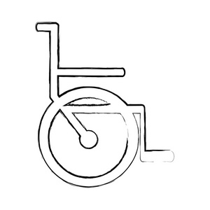 模糊的轮廓抽象轮椅平图标