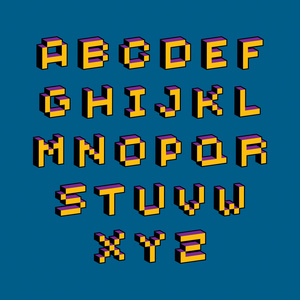 像素艺术字母集照片