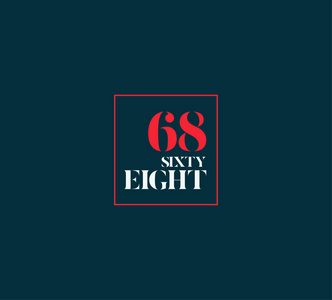 行数字68号徽标图标, 几何企业标识, 矢量插图照片