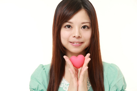 日本现代女性的粉红色的心