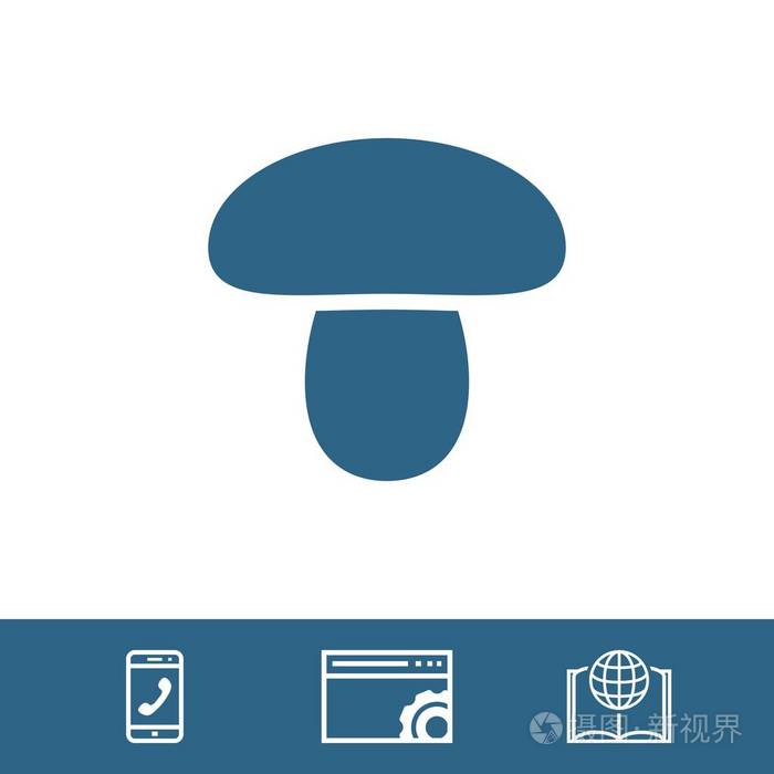 蘑菇图标股票矢量插图平面设计