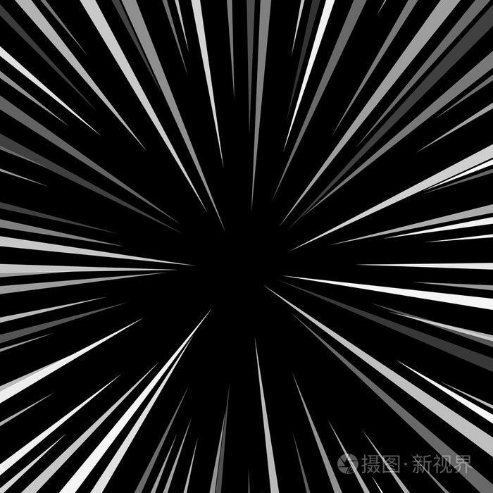 漫画书爆炸超级英雄波普艺术风格黑色和白色的径向线背景.
