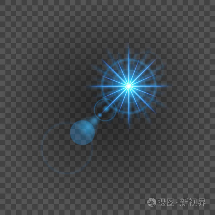 插画 太阳与镜头光晕灯模板和矢量背景.特殊效果发光的光线.eps