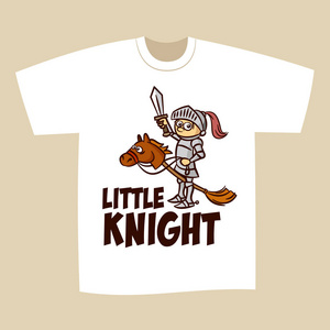 T 恤打印设计的小骑士