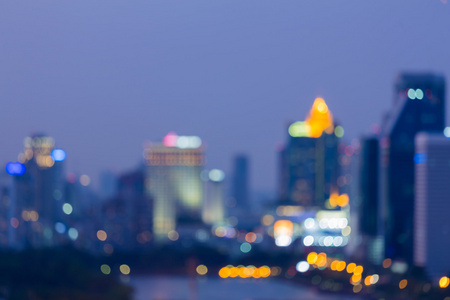 城市模糊散景灯光夜景，抽象模糊光背景