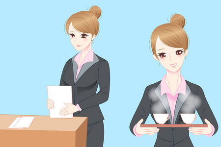 业务女人卡通图片