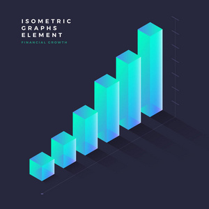 图形对象图表向量元素表示图形, 数据和图的统计。3d 等距设计