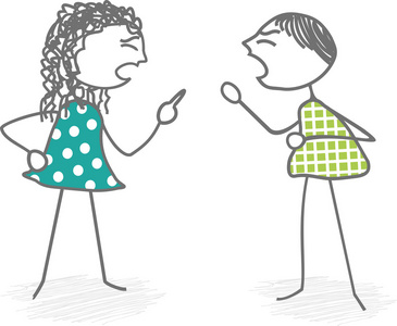 三人之间的冲突插画