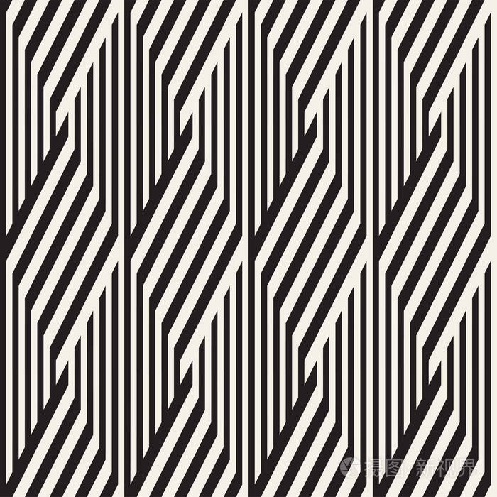 重复斜的条纹现代质感.单色几何无缝图案