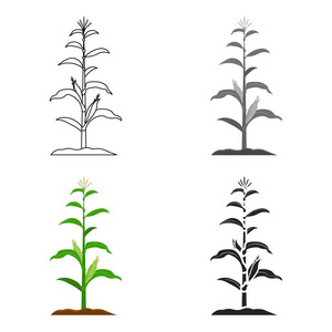 图标卡通。从大的农场，花园，农业卡通单株图标