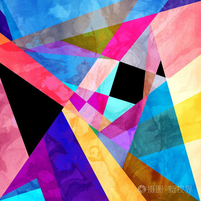 抽象水彩几何背景