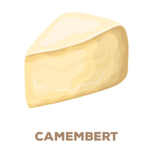 Camembert.Different 类型的奶酪的卡通风格矢量符号股票图 web 的单个图标