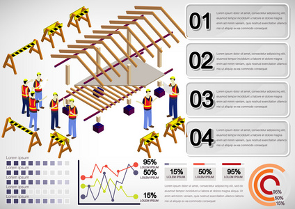 信息图形的房子结构概念的插图