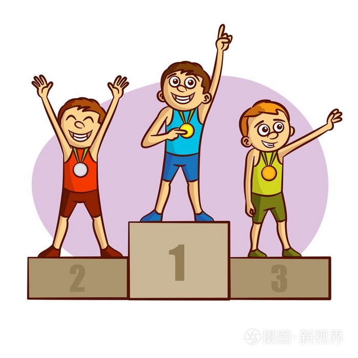 插画 奥林匹克运动会.运动.冠军.奖章获得者.运动员.eps