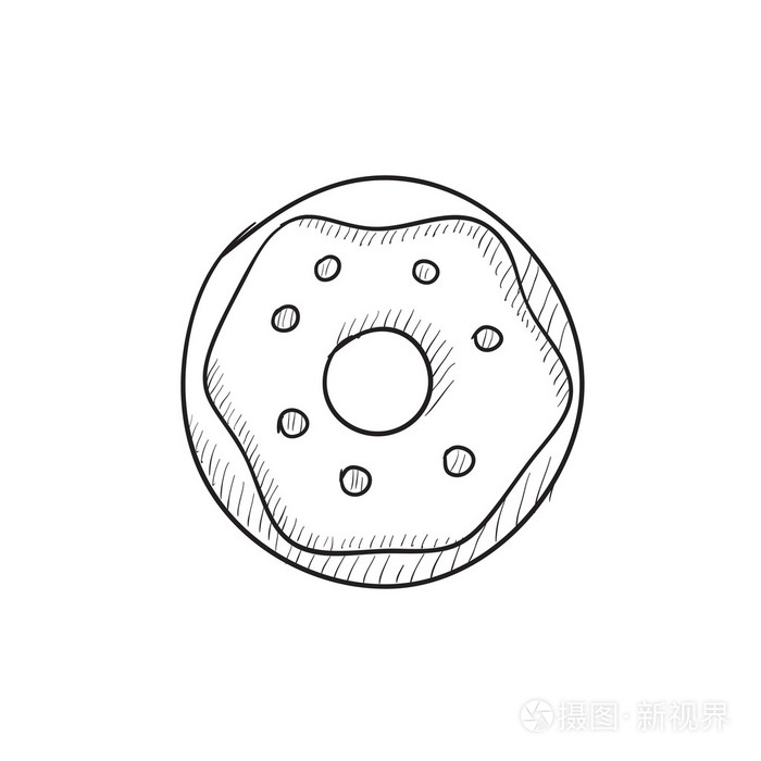 甜甜圈素描图标