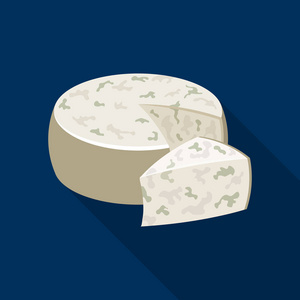 Gorgonzola.Different 类型的奶酪的黑色风格矢量符号股票图 web 的单个图标