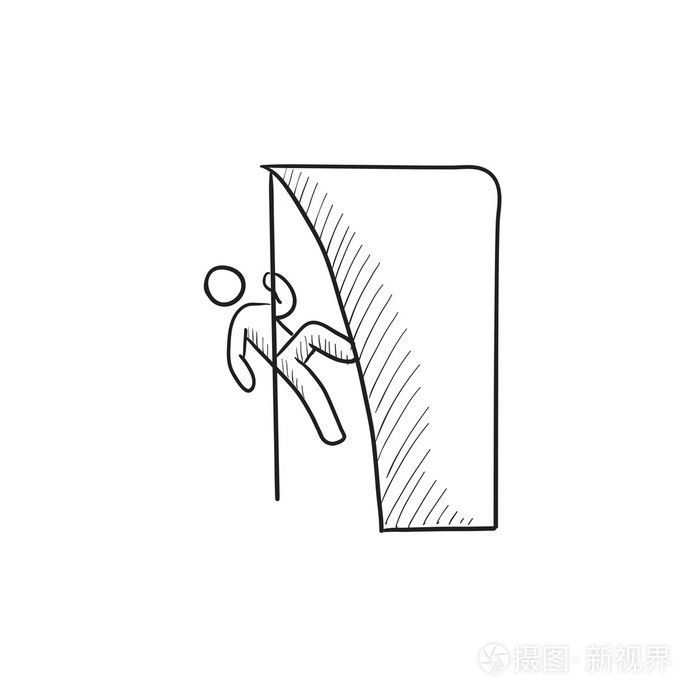 岩石的登山者素描图标插画-正版商用图片0r817t-摄图新视界