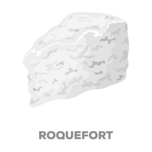 Roguefort.Different 类型的奶酪的黑色风格矢量符号股票图 web 的单个图标