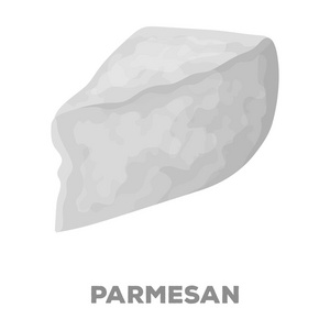 Parmesan.Different 类型的奶酪的黑色风格矢量符号股票图 web 的单个图标