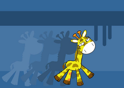 有趣的长颈鹿卡通表达背景图片