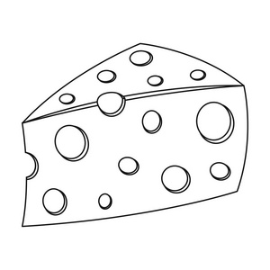Maasdam.Different 类型的奶酪的黑色风格矢量符号股票图 web 的单个图标
