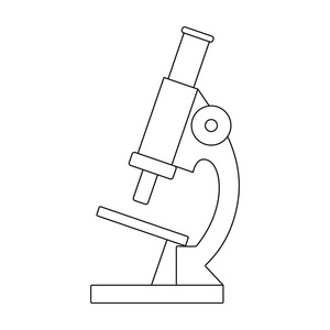 Microscope.Medicine 的黑色风格矢量符号股票图 web 的单个图标