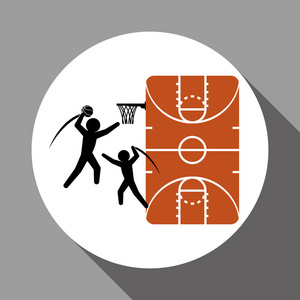 篮球设计。体育图标。白色背景矢量