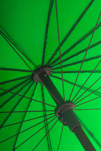 绿色遮阳伞的细节