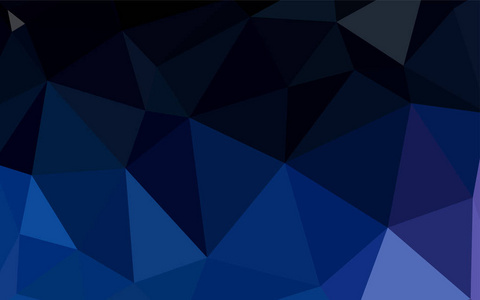 深蓝色矢量渐变三角形图案。带有渐变的折纸风格的几何插图。一个全新的设计为您的传单