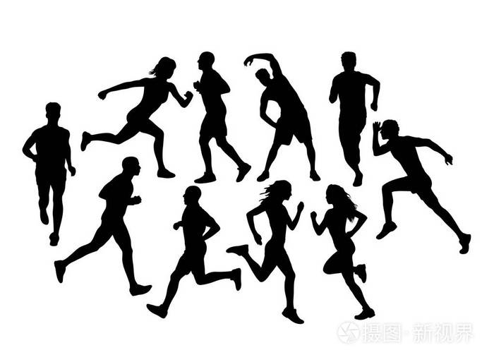 赛跑者奔跑剪影, 艺术载体设计