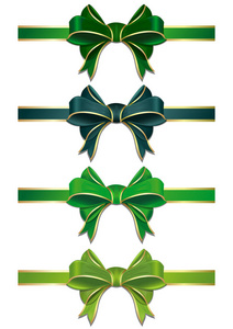 绿色的丝带蝴蝶结设置为圣帕特里克节
