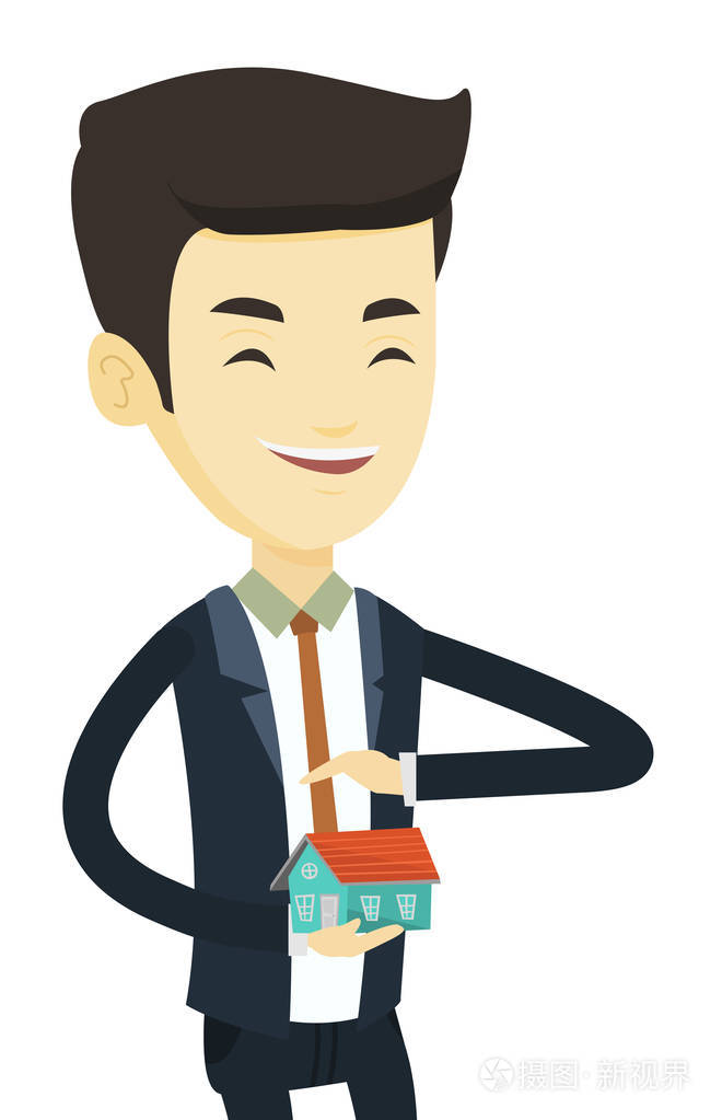 保险代理人保护房子的模型
