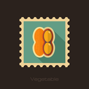 花生的平邮票。蔬菜矢量