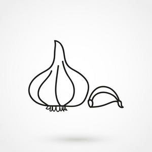 大蒜中一个简单的风格的图标