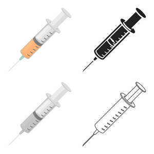 注射器图标卡通。从大的医疗 保健卡通单药图标