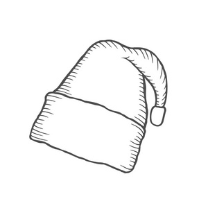 圣诞帽子涂鸦绘图手绘的圣诞老人帽子素描.