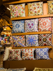 传统土耳其手工彩色天然布艺枕头