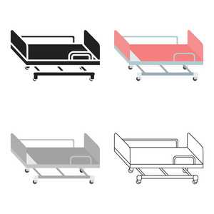 医院病床图标卡通。从大的医疗 保健卡通单药图标