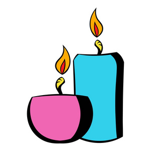 燃烧的蜡烛图标，图标卡通