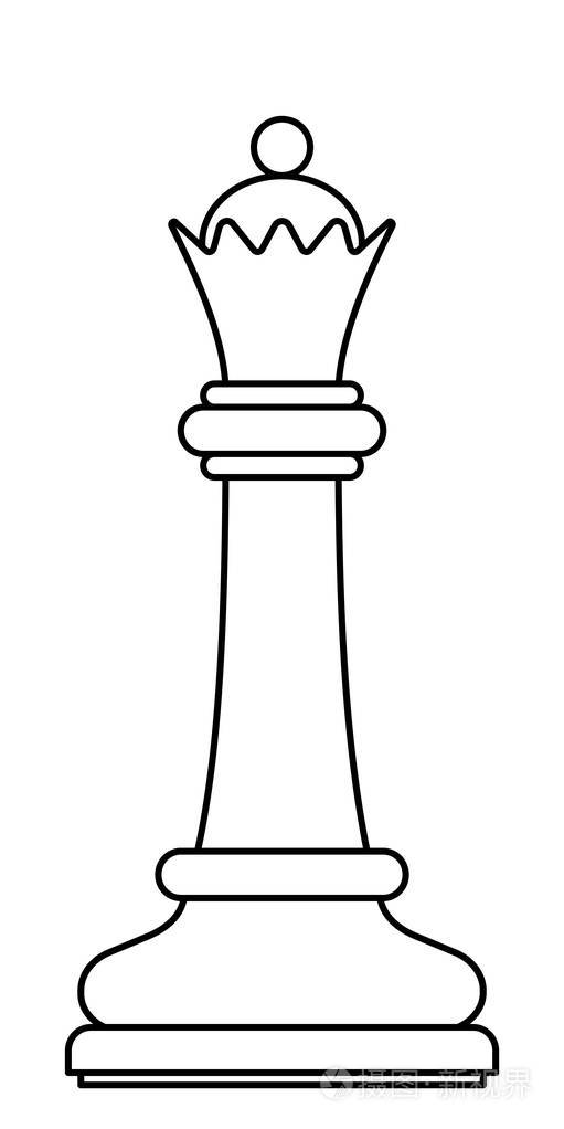 抽象轮廓棋皇后片断的例证