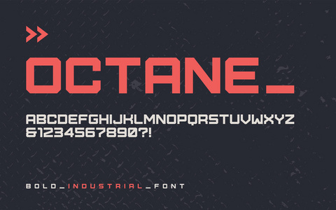 矢量大胆的工业风格显示字体, 现代块状 typefac