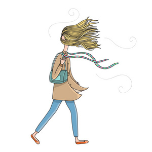 刮风的天云吹风刮风或秋天.