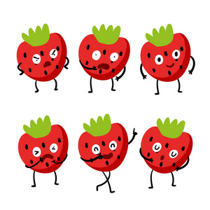 草莓性状矢量设计草莓矢量采集设计