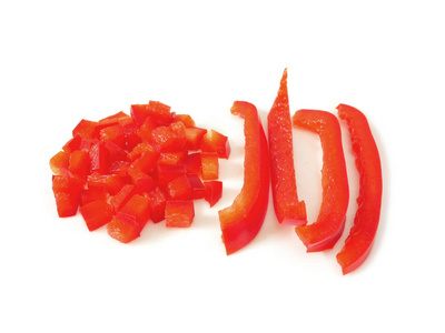 白色背景的红椒或甜椒或辣椒