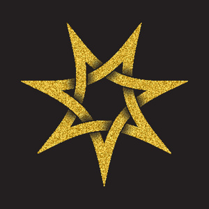 指出的在七金闪闪发光符号指出明星窗体照片