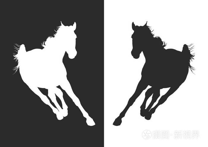 马剪影矢量图